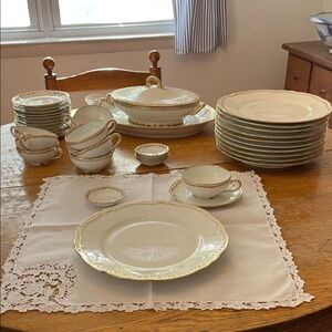 Antique Gold-Edged Dinnerware Set